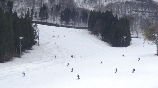 20170423_神立高原スキー場大中平高速４人乗りリフトからレグルスコースのコブとポルックスコースのコブ