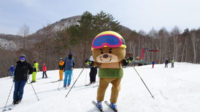 20210327_会津高原高畑スキー場　猪苗代スキー場のマスコット「もぐぞう」来場