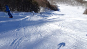 20220116_北日光・高畑スキー場　午後のレッドコース上部からのコブ（整備中）