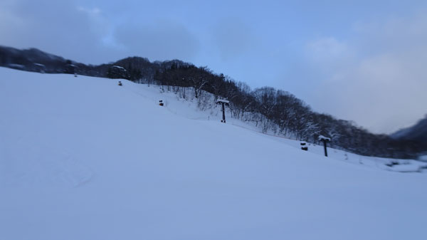 20220122_北日光・高畑スキー場　朝一番の猪谷ゲレンデ