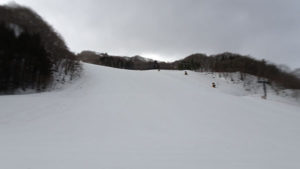 20220327_北日光・高畑スキー場　朝一番の猪谷ゲレンデ