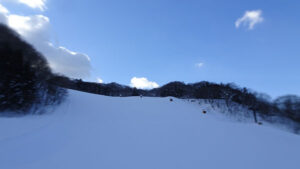 20230109_北日光・高畑スキー場　朝一番の猪谷ゲレンデ