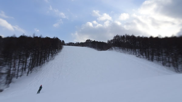 20230108_北日光・高畑スキー場　15時過ぎのレッドコース