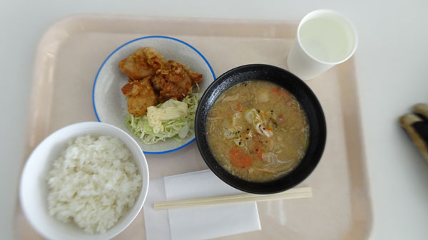 20240217_北日光・高畑スキー場唐揚げ＋ライス＋豚汁